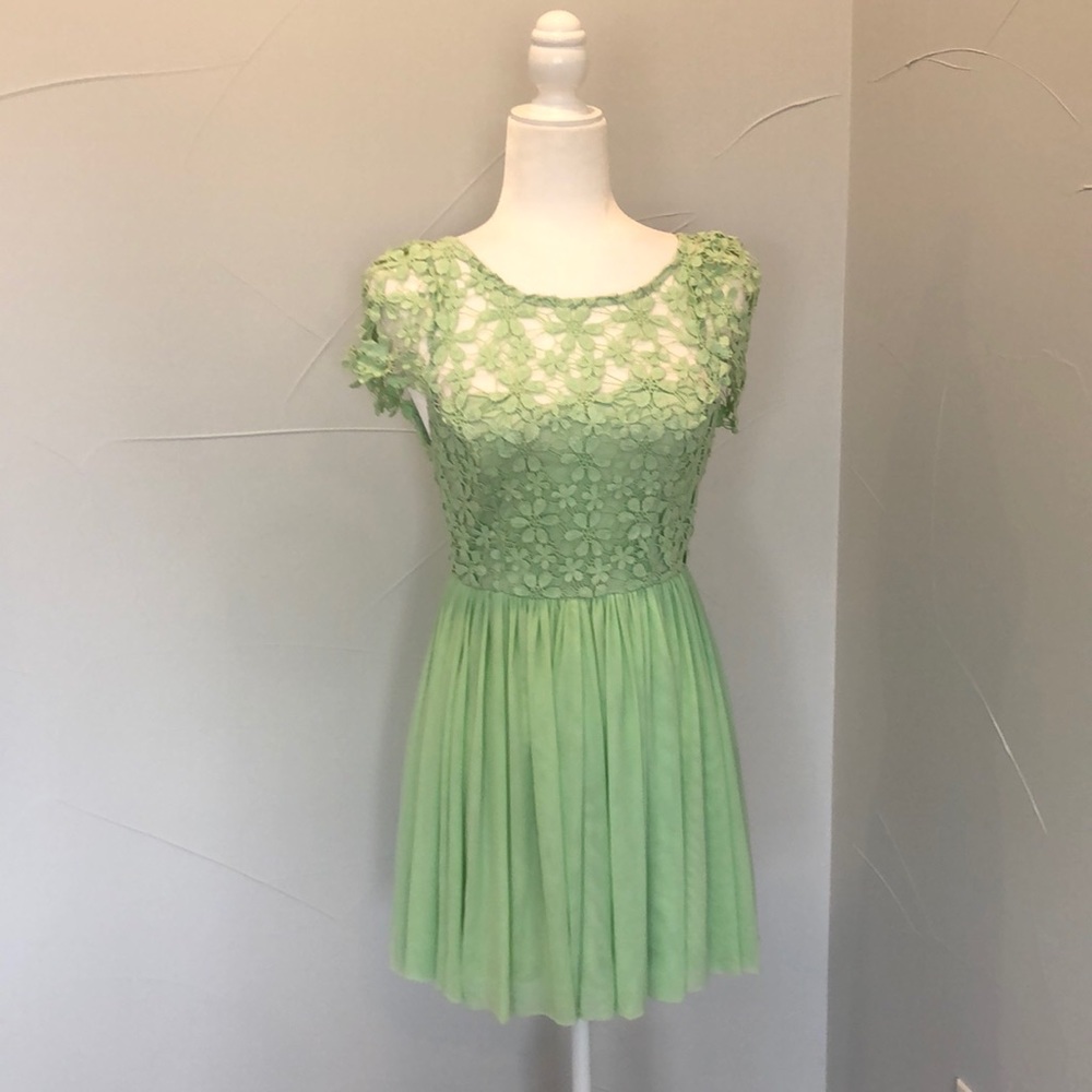 Lace Green Dress.